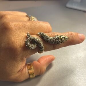 Gold and Silver Reptile-Inspired Ring